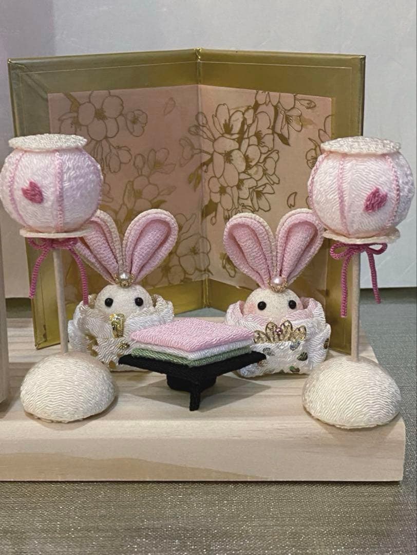 ひな祭り ちりめんお雛様と羽子板set