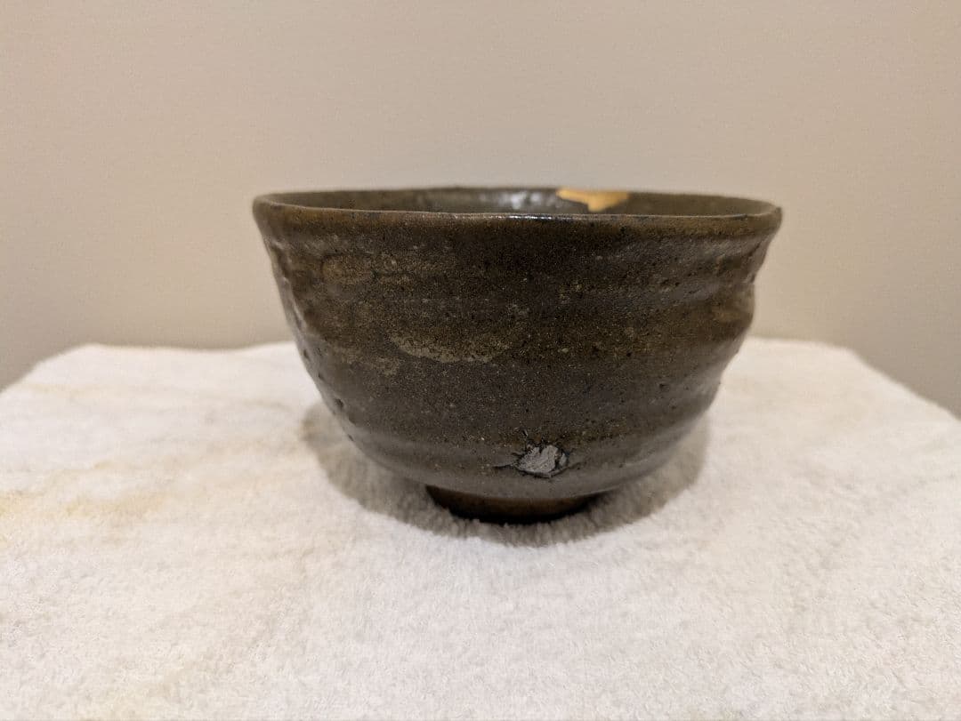 江戸時代　古唐津　三日月高台　茶碗　金直し　時代箱　唐津　時代物