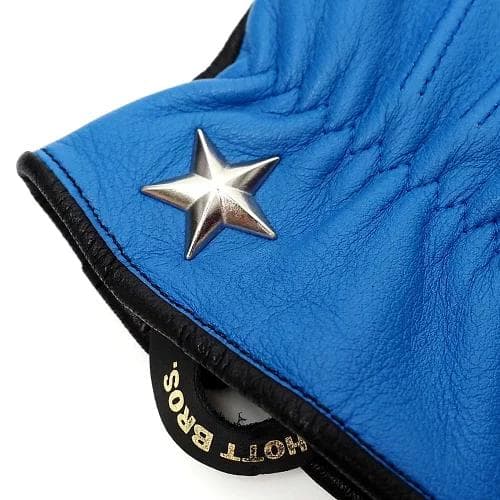 G06398 未使用品 Schott ワンスター 革手袋：L ブルー/ブラック