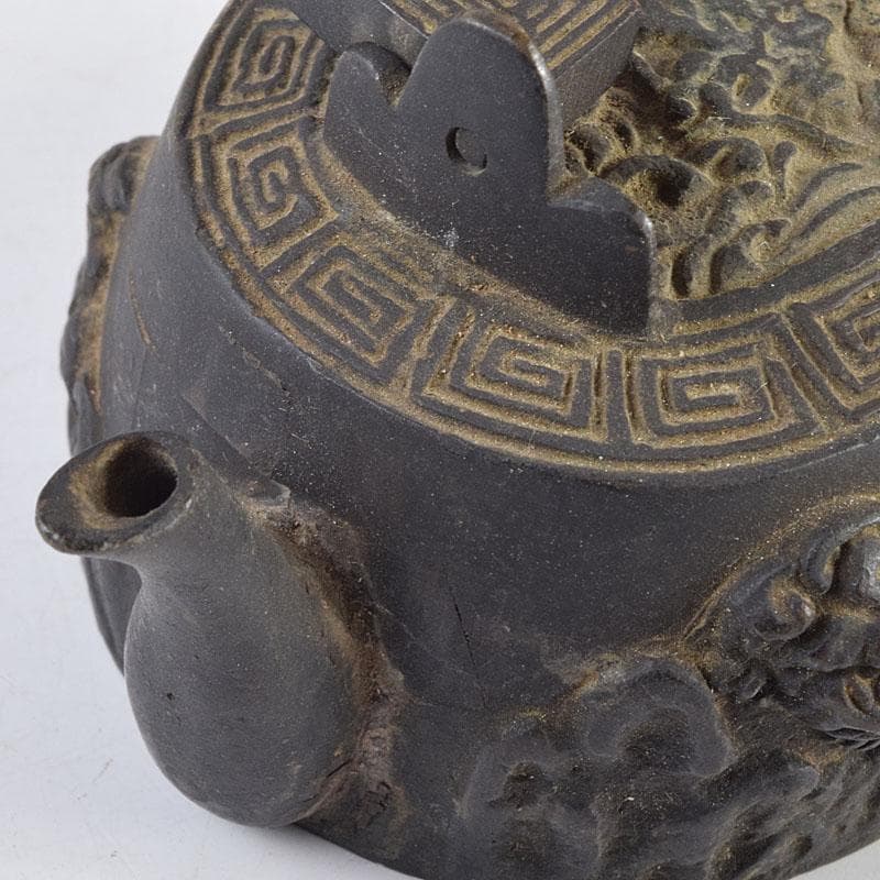 中国　古銅　神獣雷刻　水滴　書道具　V　R9176