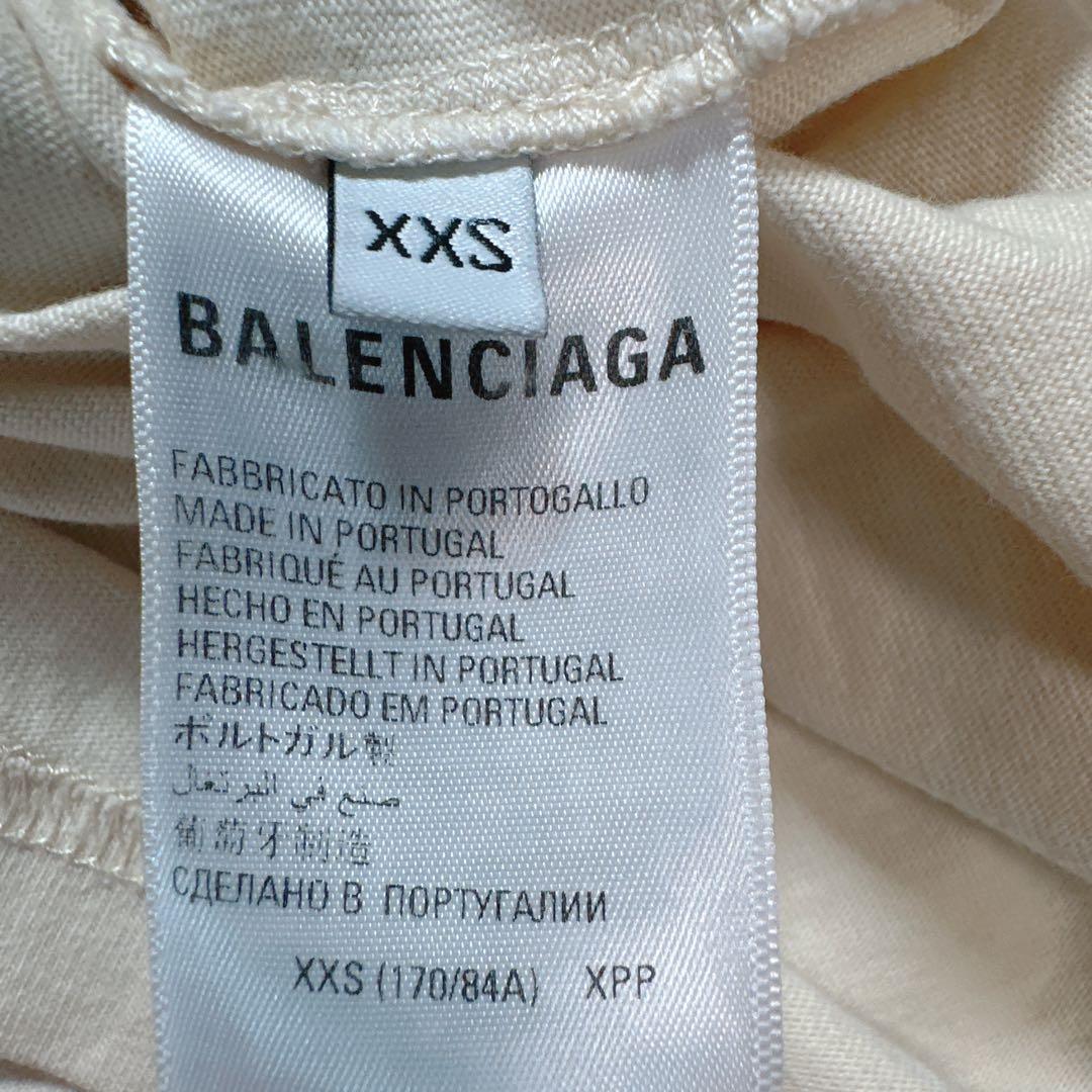 BALENCIAGA バレンシアガ Tシャツ 刺繍ロゴ アイボリー XXS .