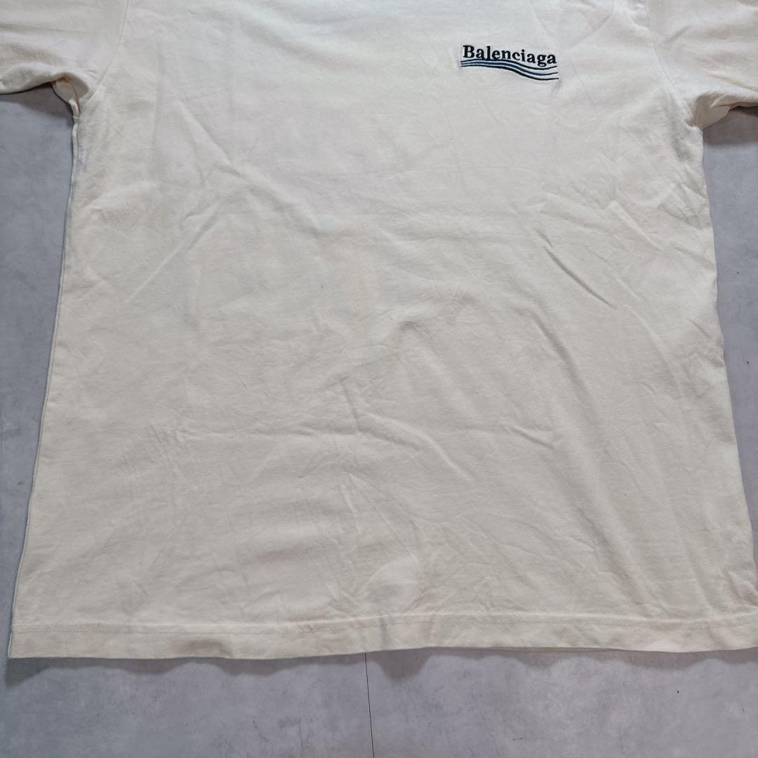 BALENCIAGA バレンシアガ Tシャツ 刺繍ロゴ アイボリー XXS .
