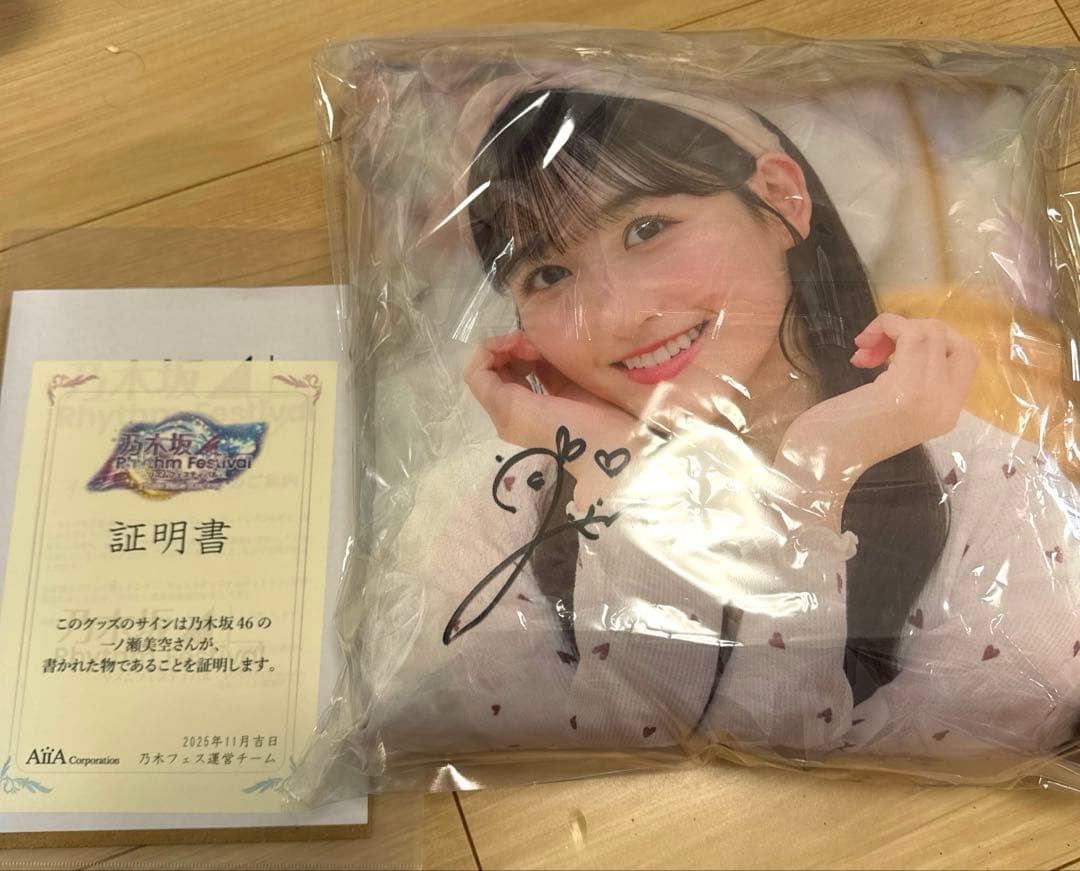 乃木フェス 一ノ瀬美空 サイン入りクッション