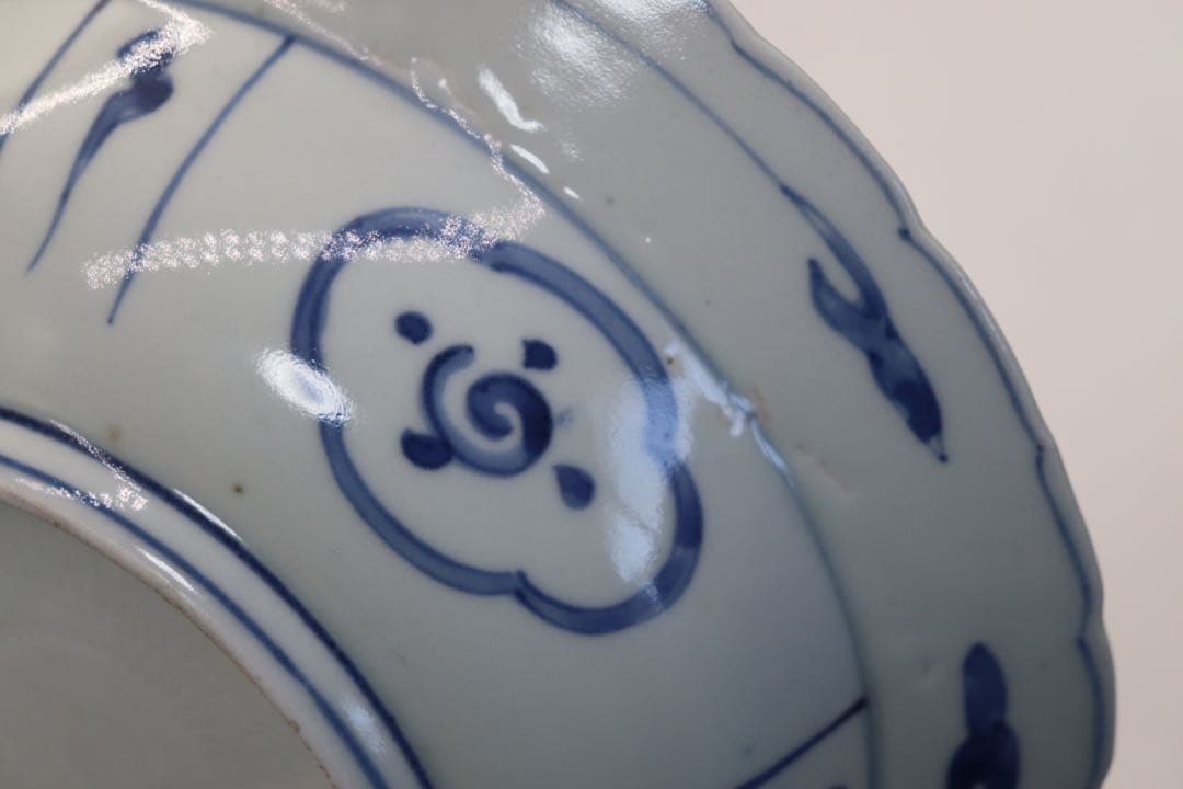 中国　明時代　南京染付鉢　共箱　送料込み1223