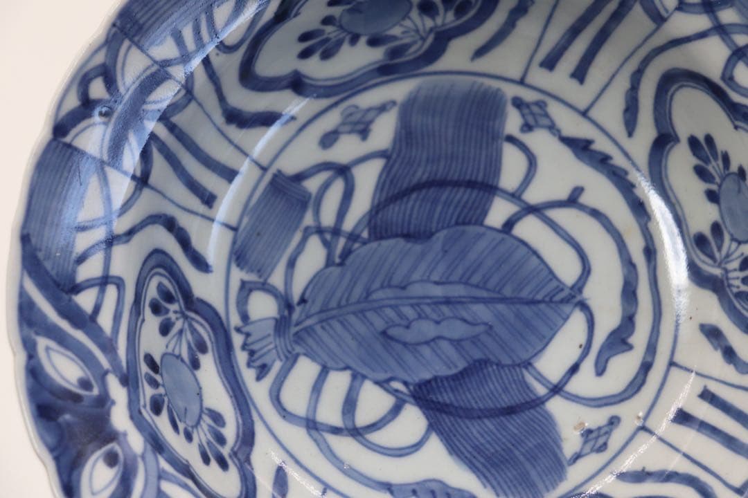 中国　明時代　南京染付鉢　共箱　送料込み1223