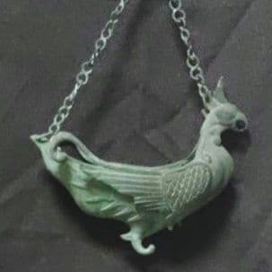 銅製　鳳凰　吊り花生　青銅製　吊り花器　舟形　時代物　カ10