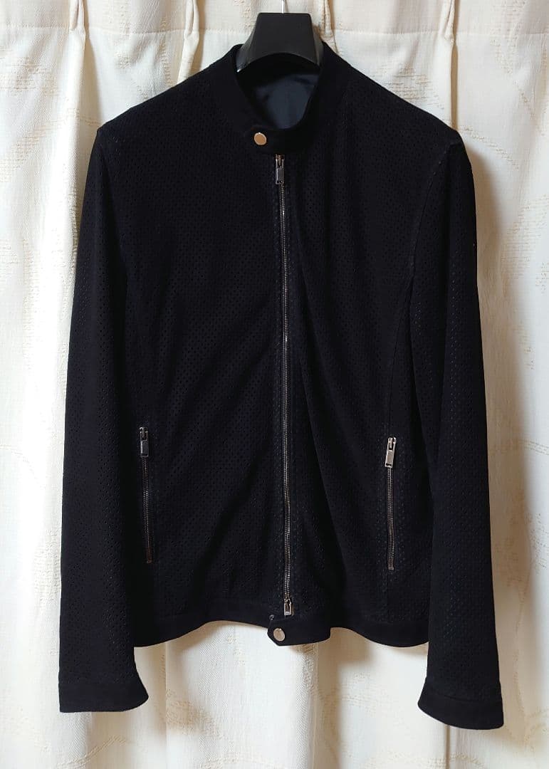 タリアトーレ スエード パンチング レザー ジャケット 黒 ブラック 50 LL