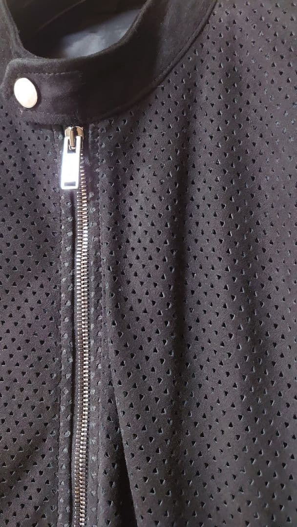 タリアトーレ スエード パンチング レザー ジャケット 黒 ブラック 50 LL