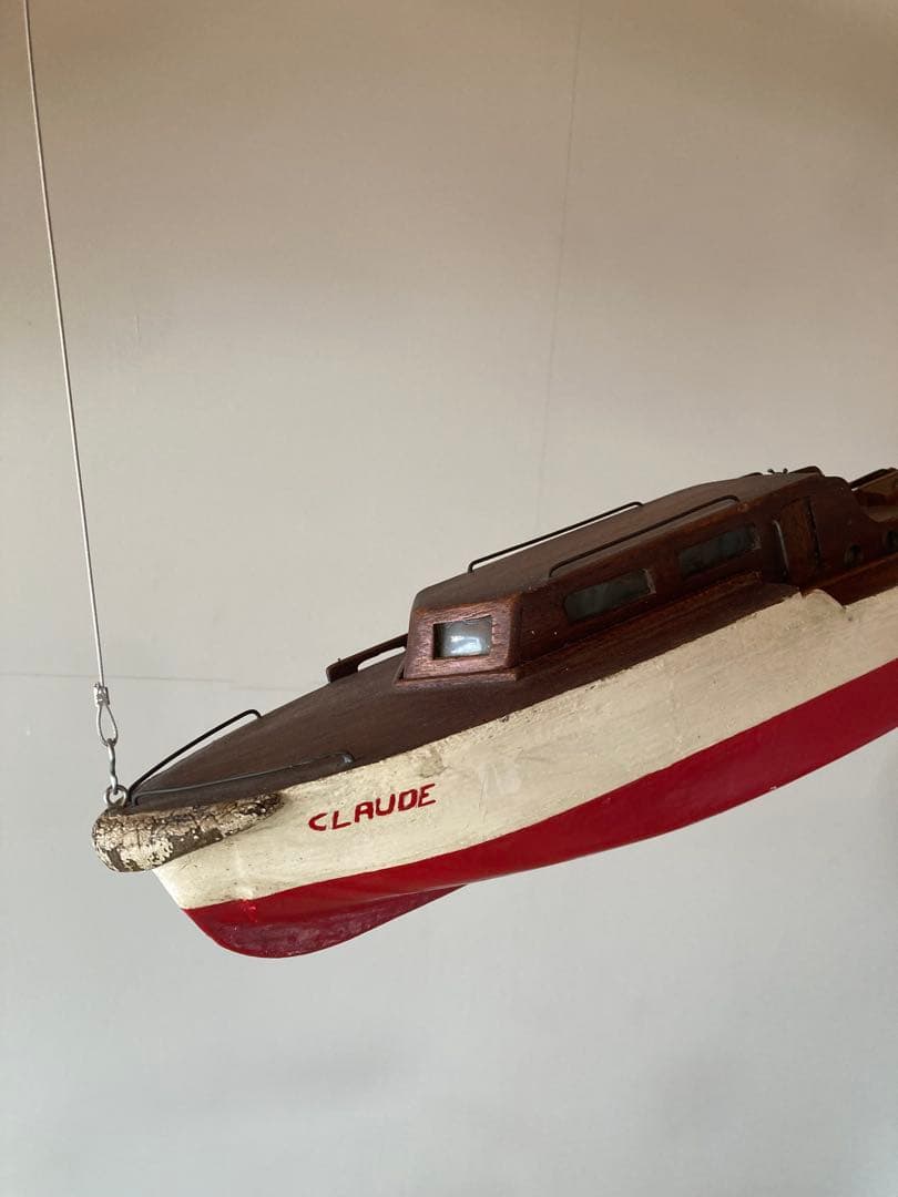 フランス製1940-50年代ハンドメイドビンテージシップボート　船　模型