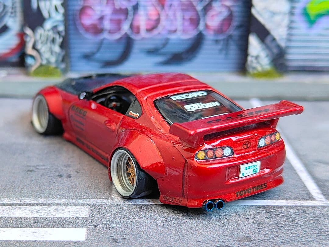 ホットウィールカスタム トヨタ 80スープラ ロケバニ ☆深リム☆トミカ改造