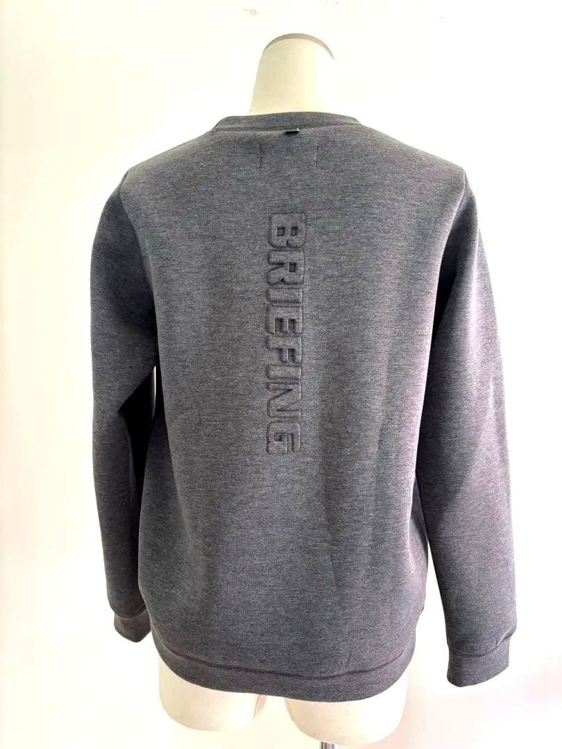 ブリーフィング ゴルフ 3D ロゴ クルーネック プルオーバー グレー　M