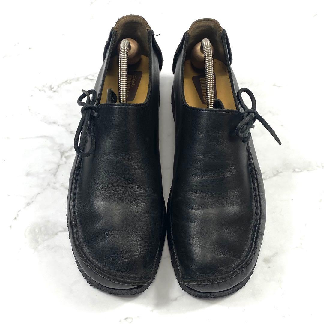 【美品】Clarks LUGGER BLK SMOOTH LEATHER 7.5
