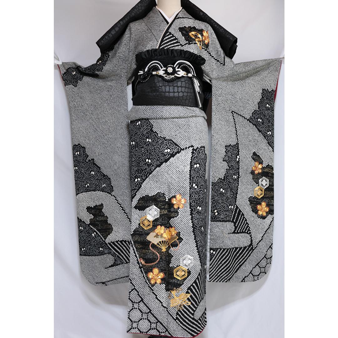 人気総絞り！黒・他 160cm 振袖単品 単体 正絹 成人式 前撮り BM13