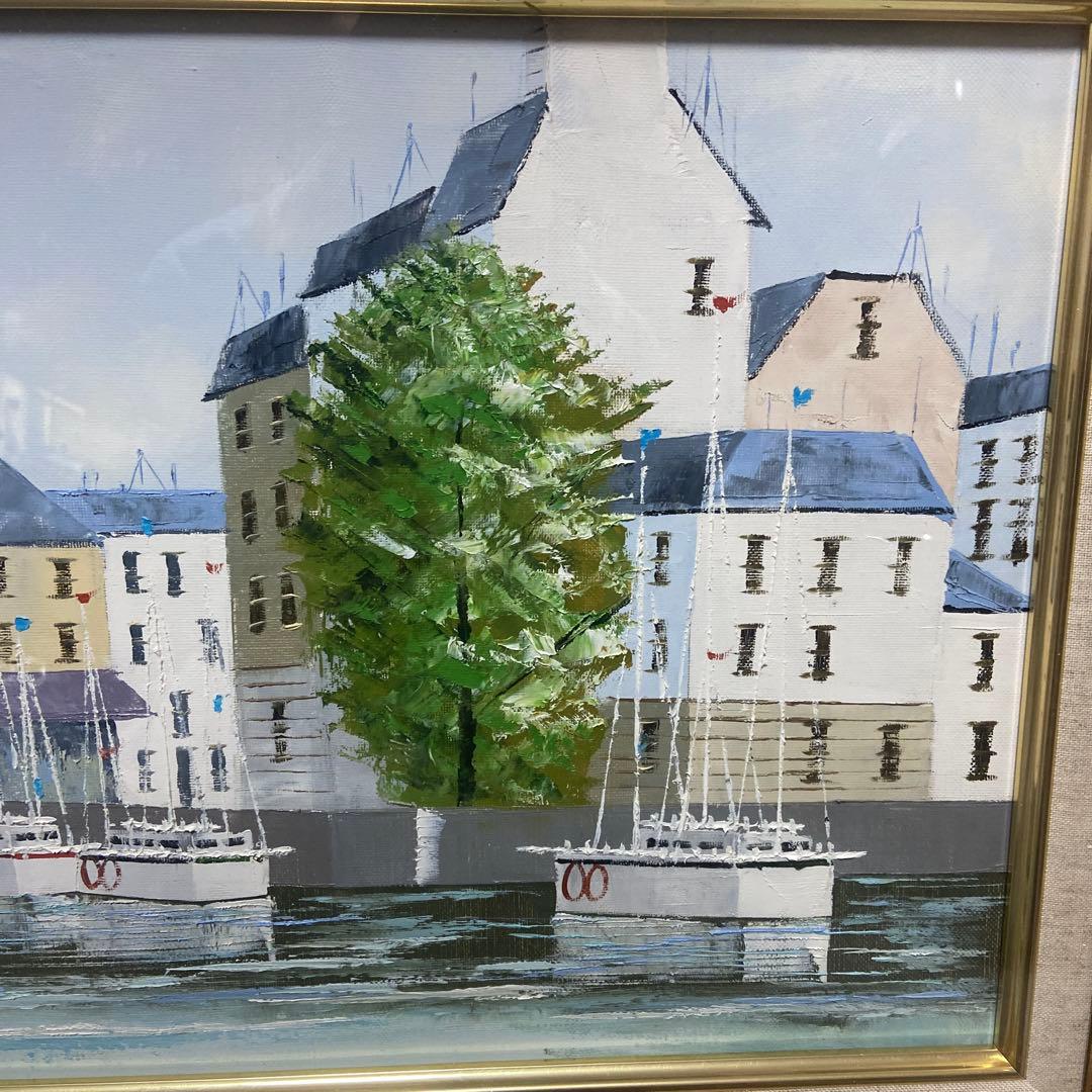 前田忠雄　油絵　< 運河の風景 > ６号