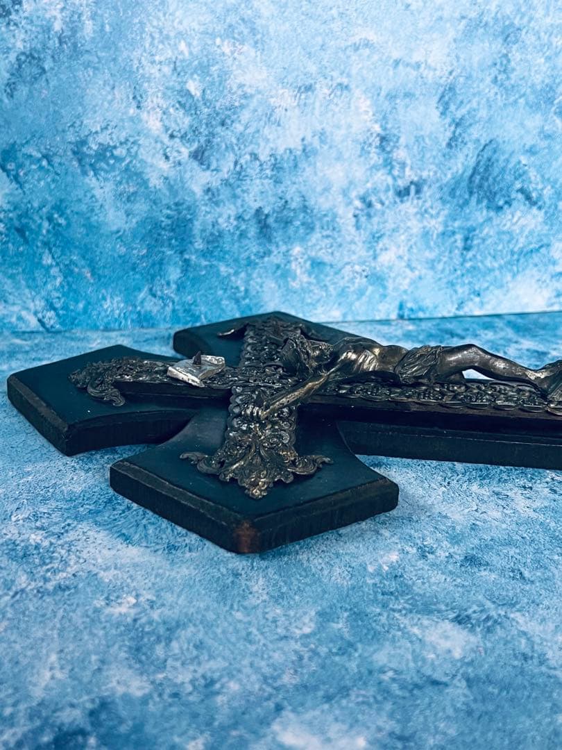 フランス製アンティーク　ナポレオン三世　イエスキリスト　磔刑　十字架　クロス