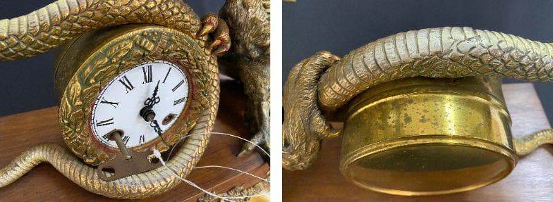 ドイツ製　マントルピース時計　イーグルVS.スネーク