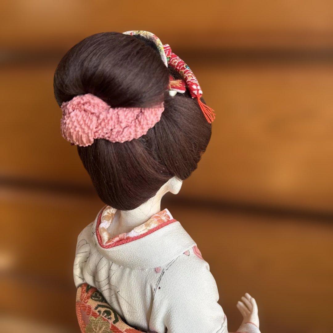 日本人形 着物 白・ピンク・赤