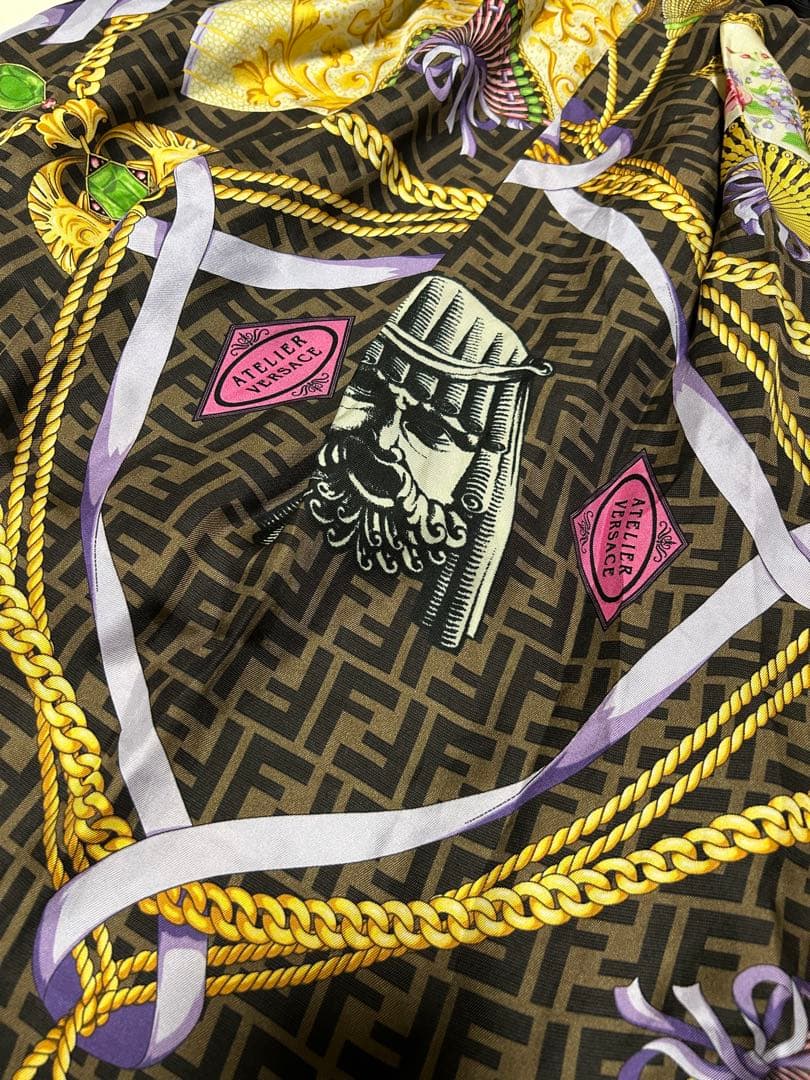 FENDI×VERSACE FENDACE シルクスカート メデューサ ズッカ