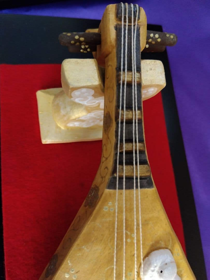 値下げ！　万葉琵琶　小副川祐二　伝統工芸士の作品　希少　美品　博多人形師