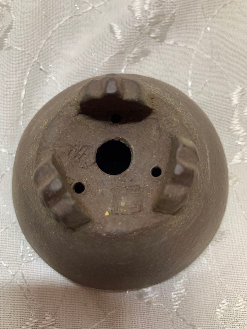落款有り　盆栽鉢　丸