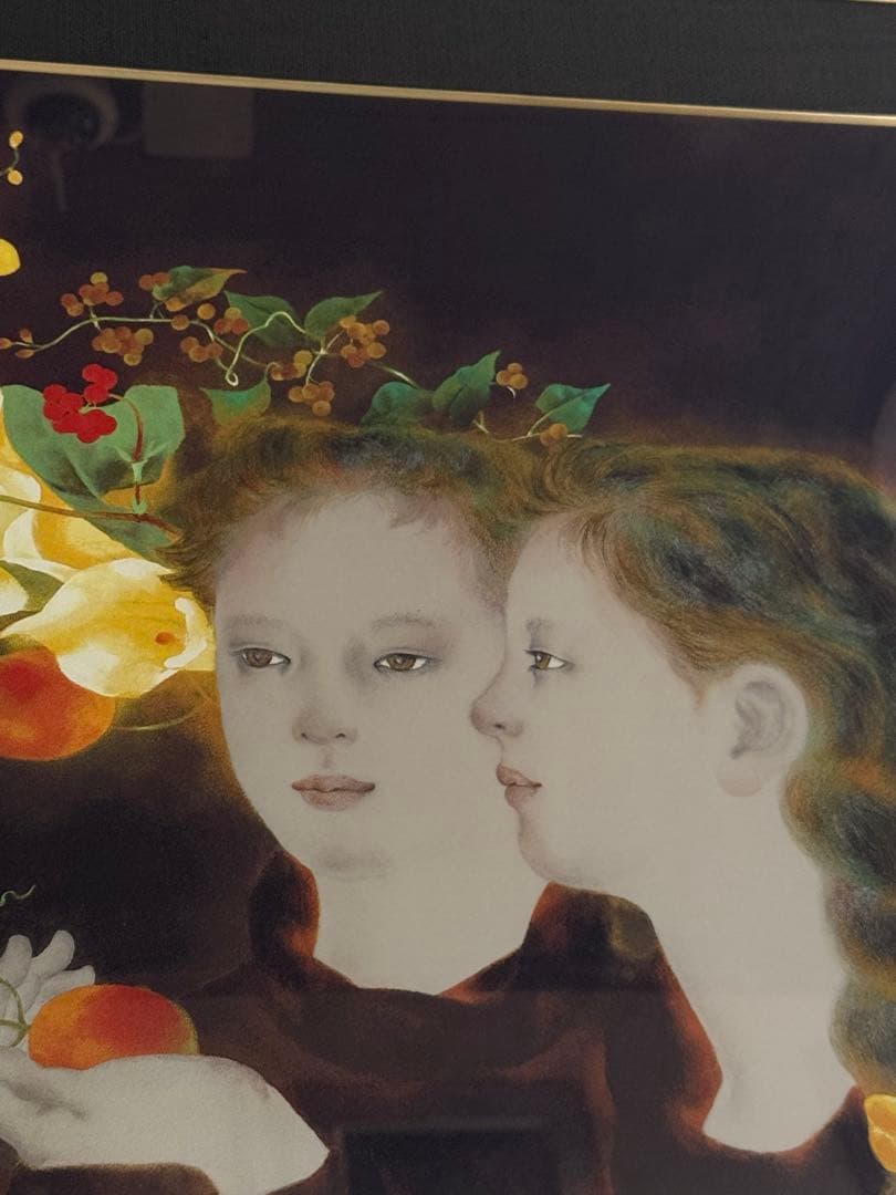 【真作】山下保子「からすうり」保証書付き 女流人気画家 日展会員