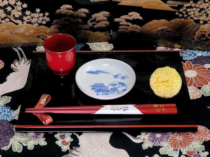 古伊万里　染付　山村に鳥　朝顔の図　３寸皿　豆皿　手塩皿　E595AS-CUc