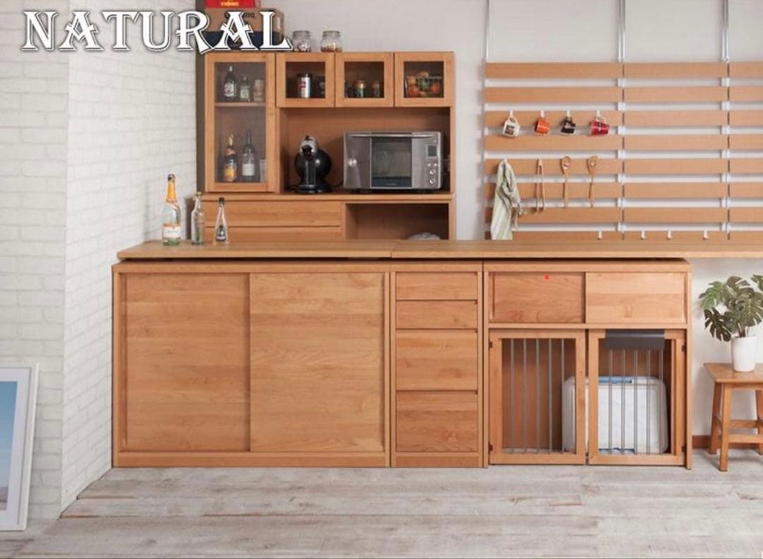 収納付き犬用サークル ナチュラルウッド