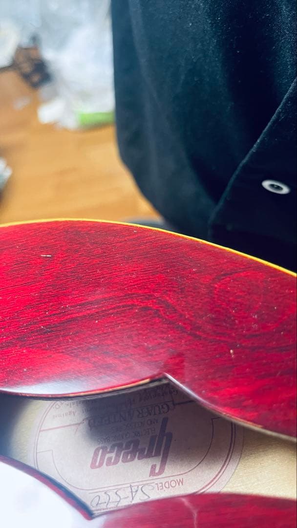 ワインレッド セミアコースティックギター ハードケース付