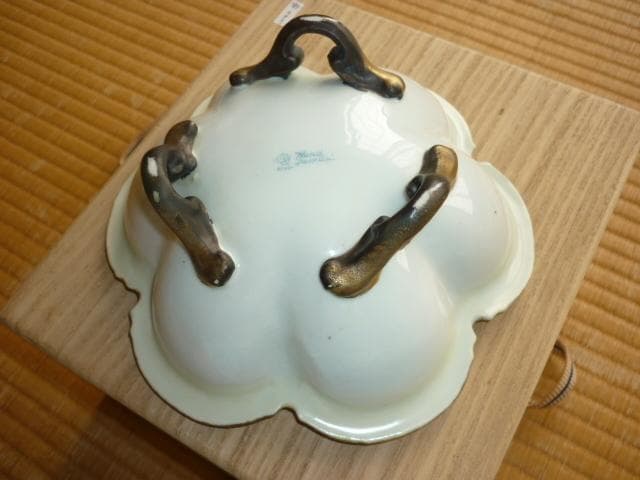 極希少 美品 明治33年◆オールドノリタケ 金盛りジュール盛薔薇装飾三つ脚 大鉢