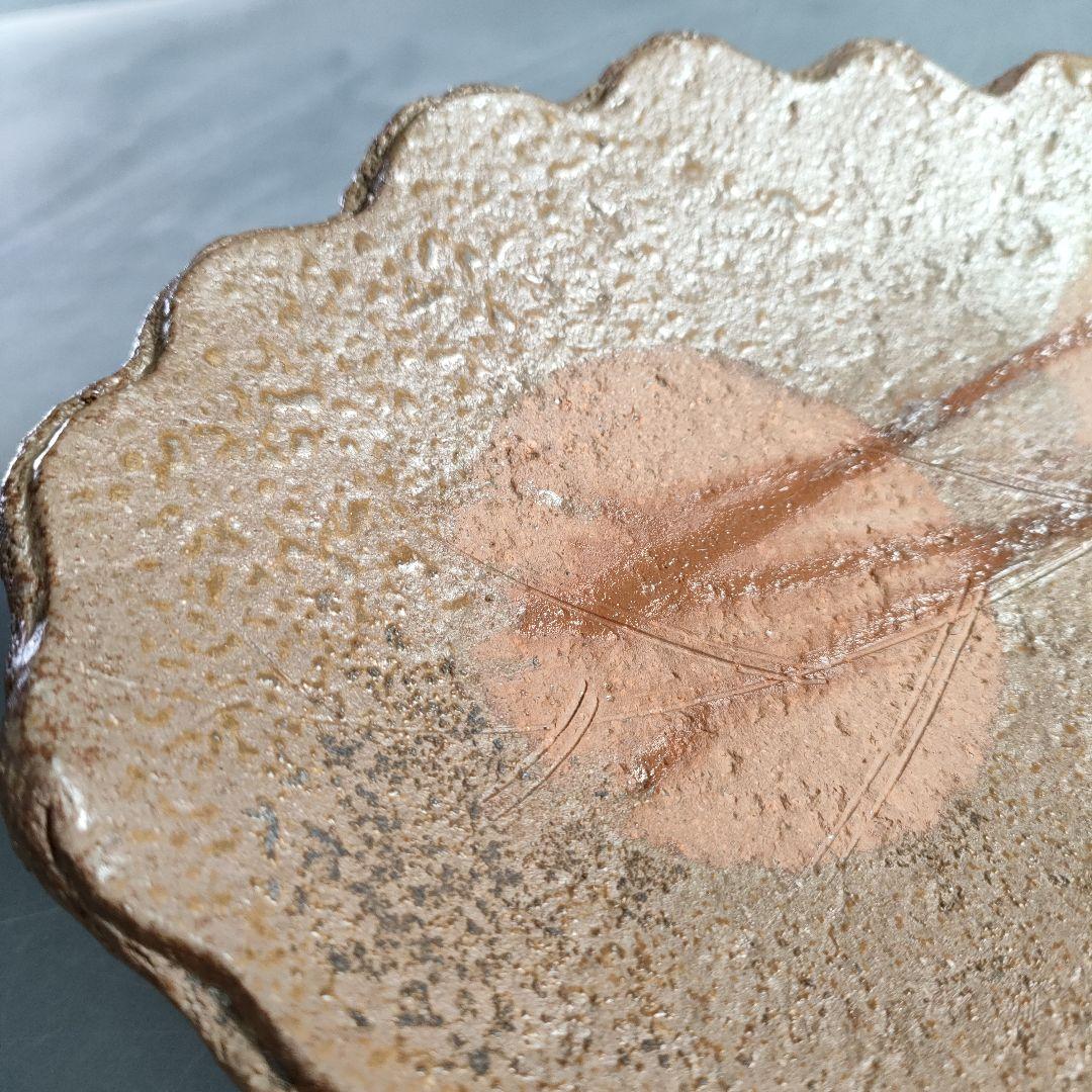 A868-3/備前焼/景山義天 造/葉皿/盛皿/銘々皿/5客/