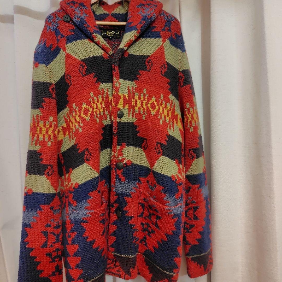 jelado ラグナL ネイティブ柄 ショールカーディガン オールドネイビー