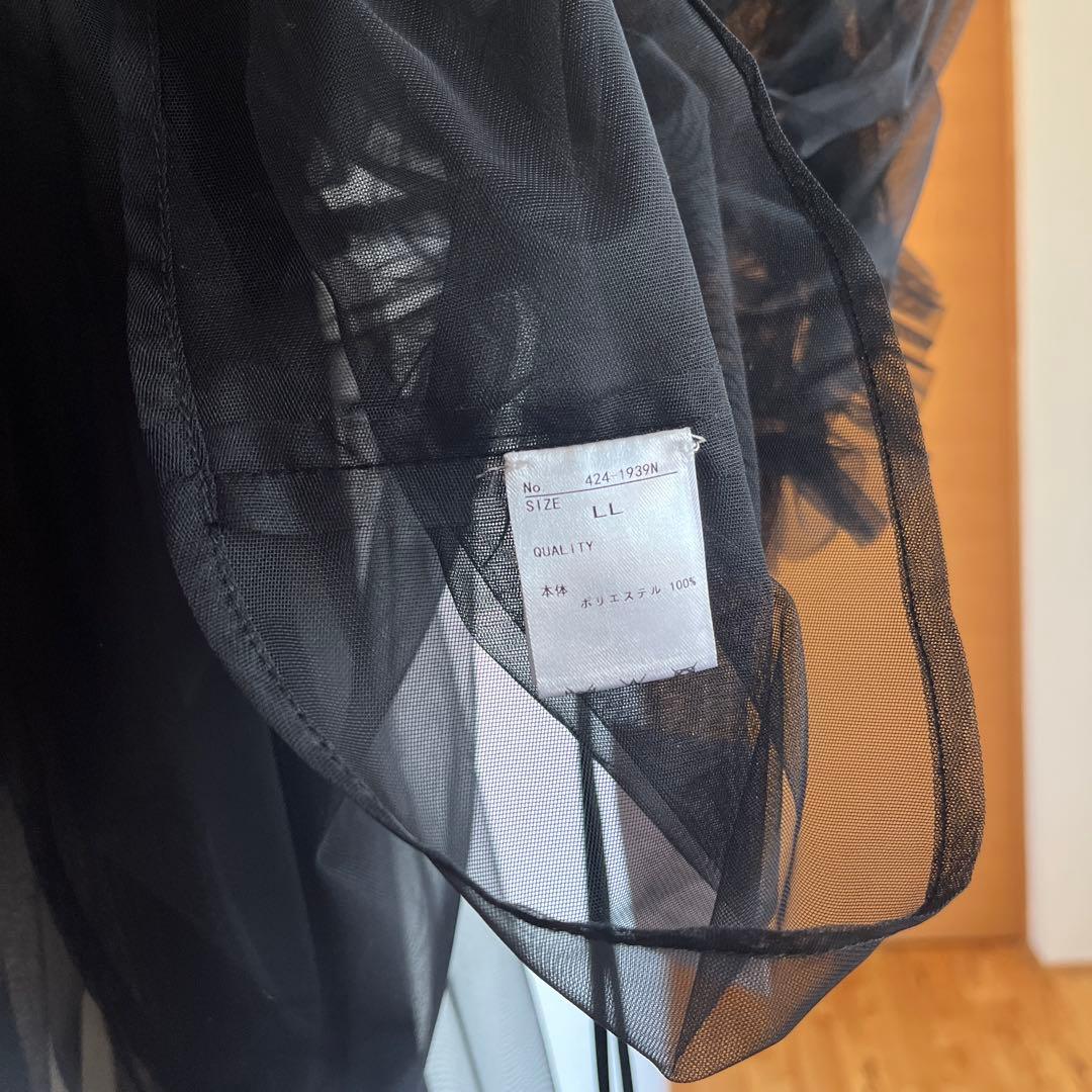 【美品】LLサイズ　デザインチュールボレロ＋ロング丈ワンピースドレス