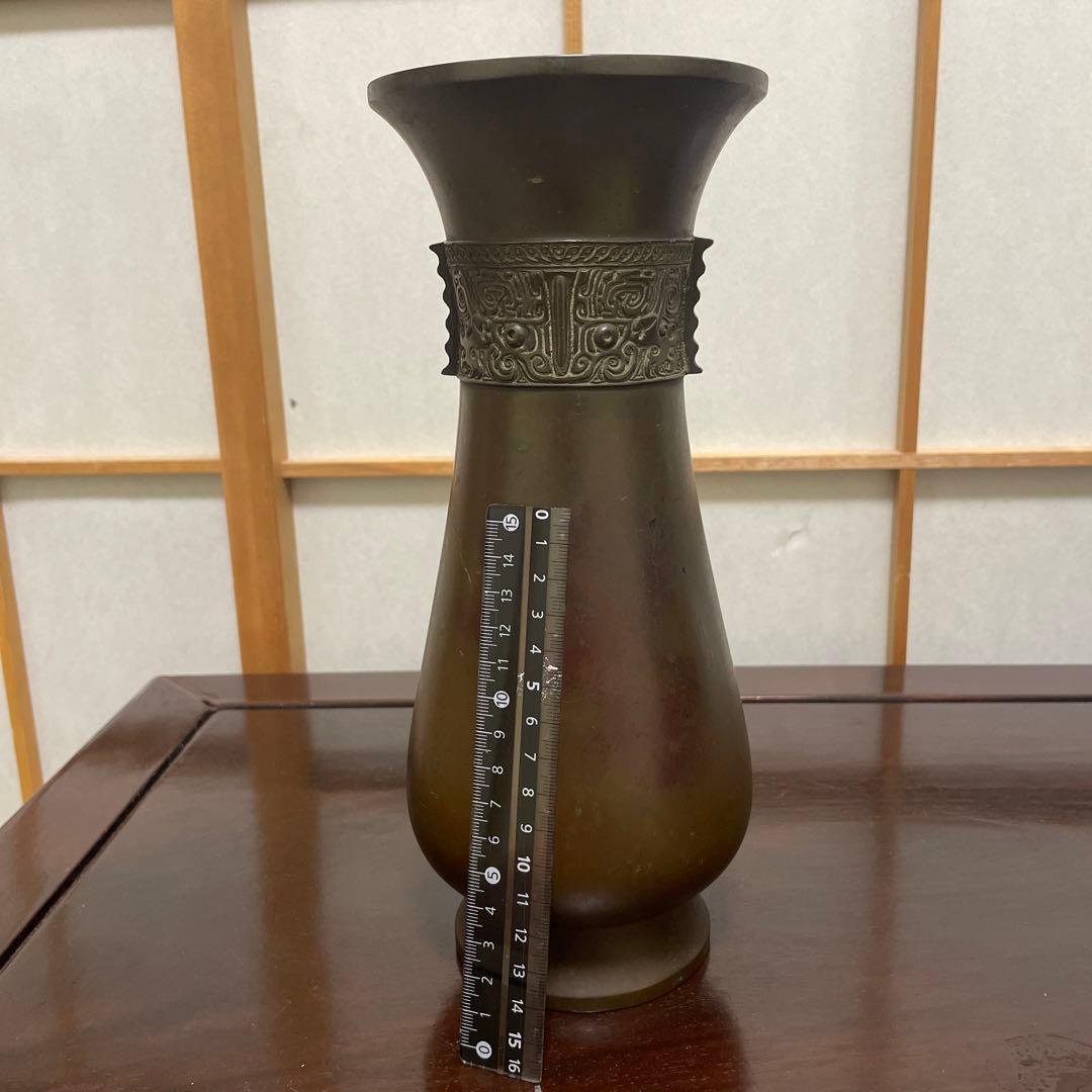 秦藏六造，銅器，花瓶，精工，インテリア，骨董，花器，鉄瓶