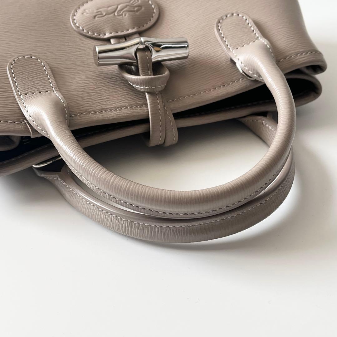 ロンシャン　ロゾ トップハンドル S　2way　ハンドバッグ　レザー　グレージュ