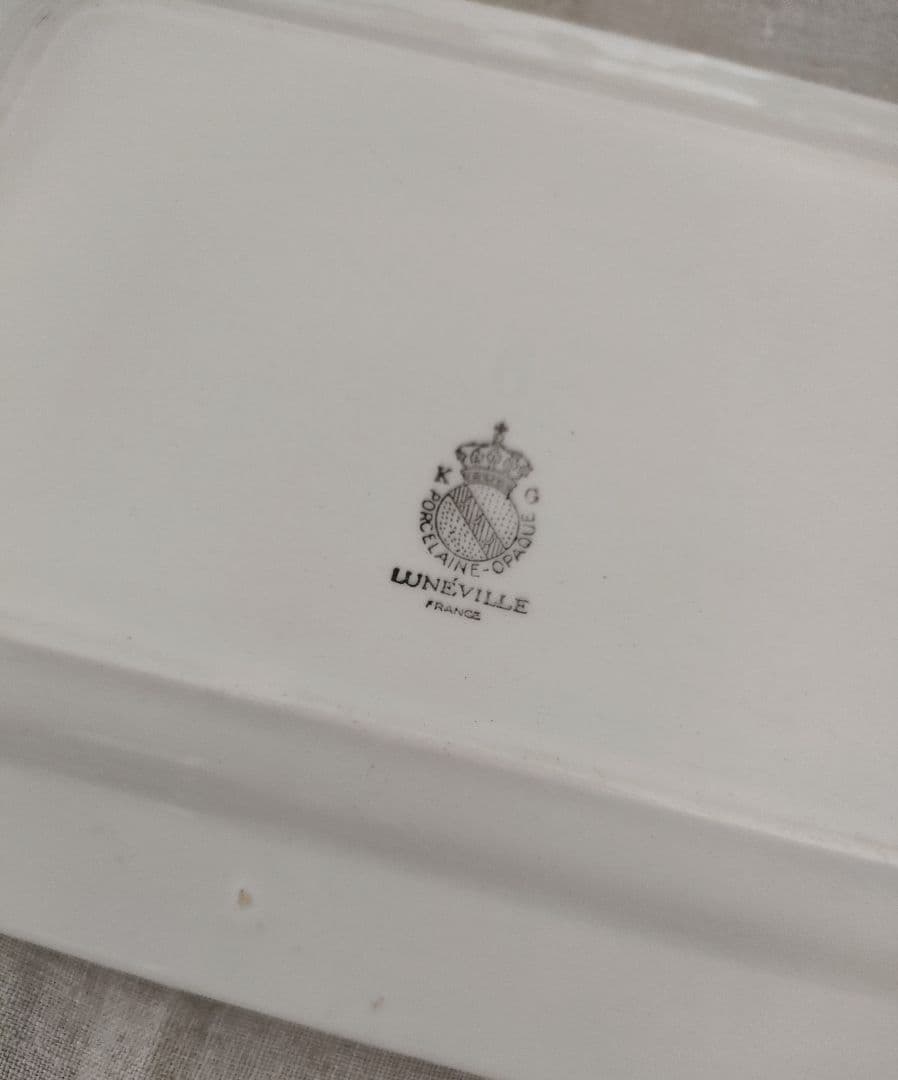 フランスアンティーク　LUNEVILLスクエアプレート