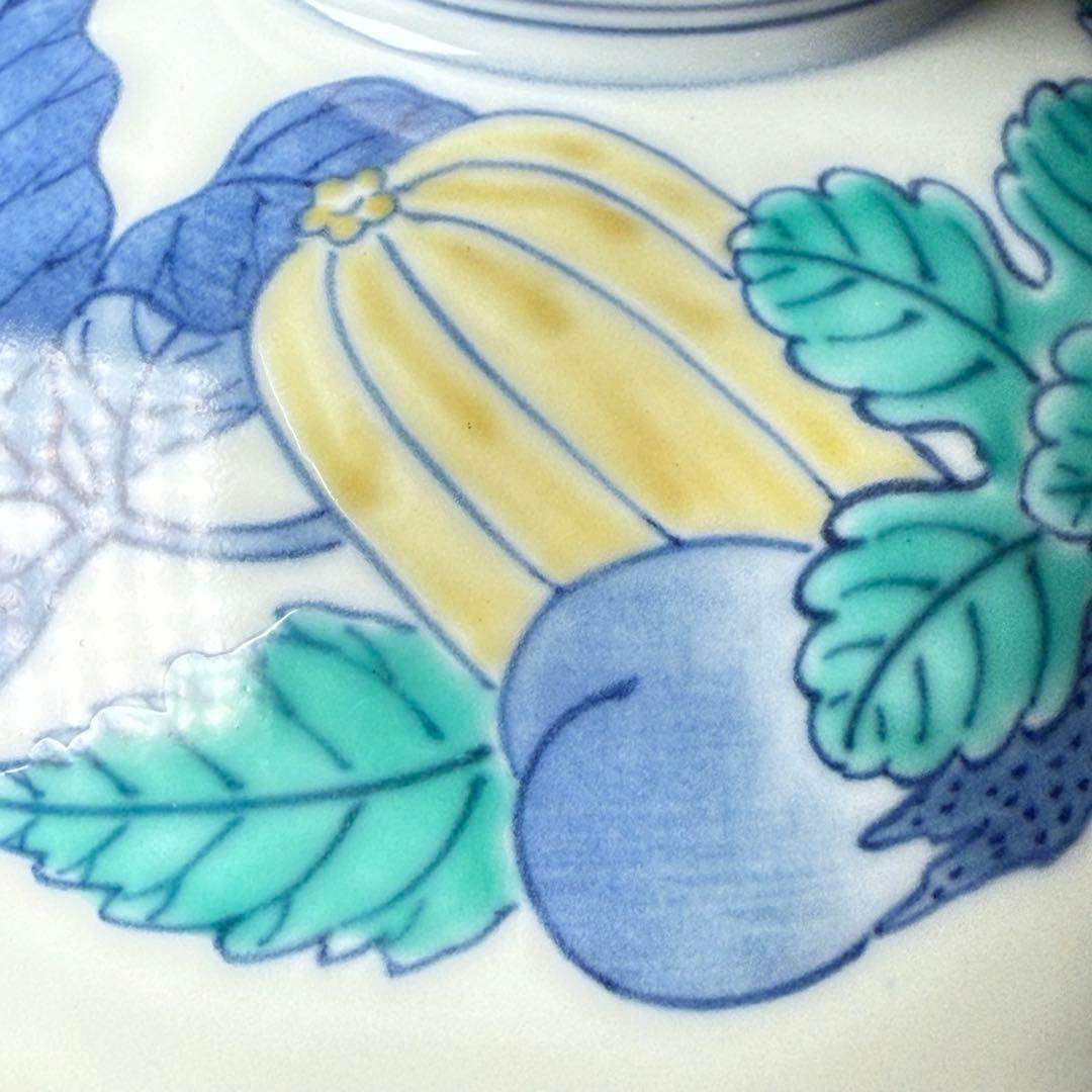 人間国宝　十三代　今泉今右衛門　錦　野菜絵蓋物　五客　共箱　有田焼　鍋島様式