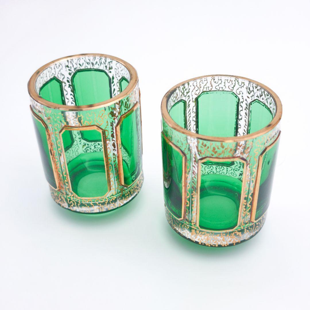 ボヘミアガラス エーゲルマン チェコスロバキア製 ペア