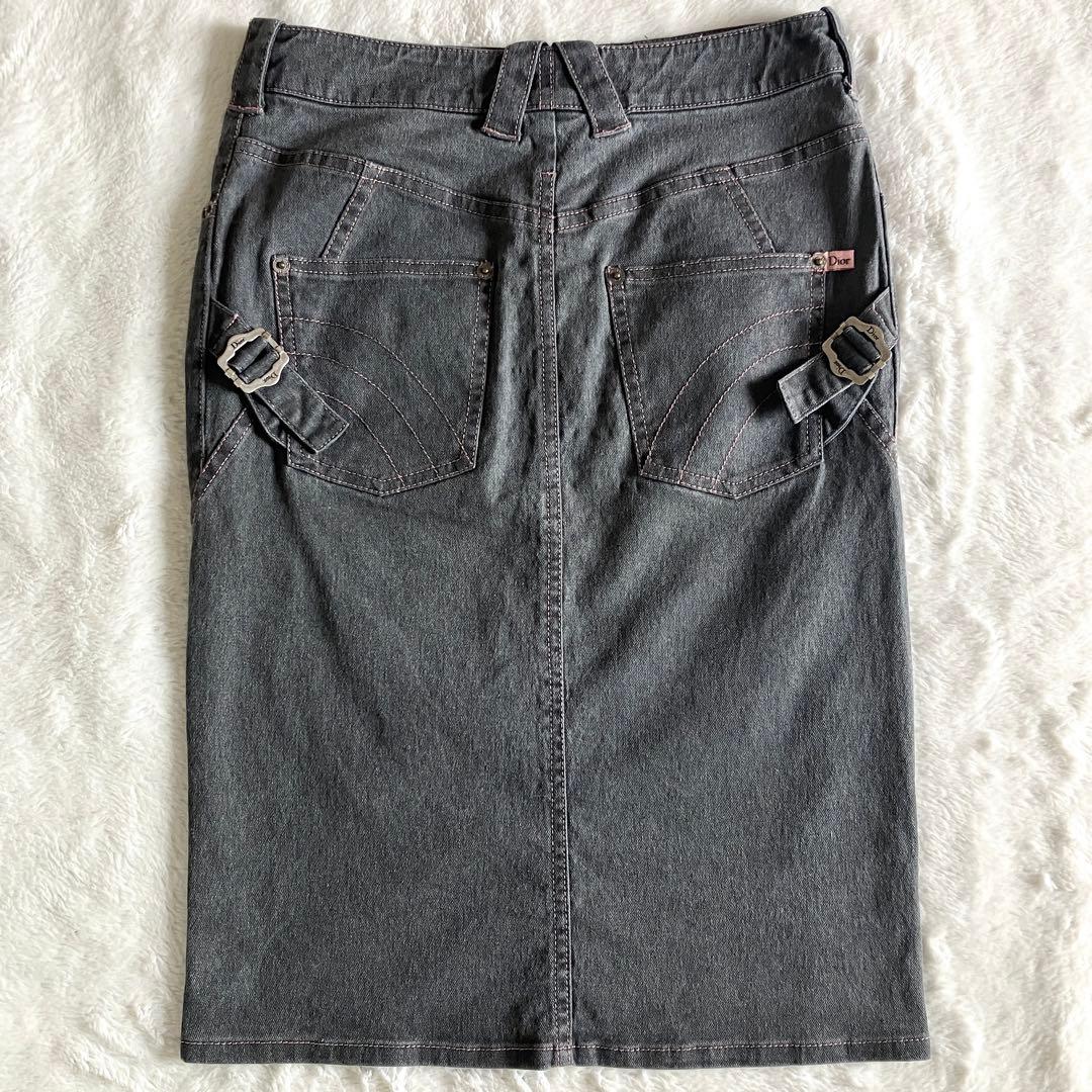 クリスチャンディオール ガリアーノ期 ストレッチデニムスカート 4 グレー