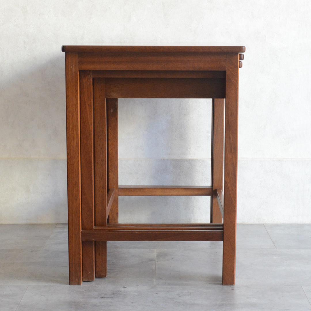 ヴィンテージ チーク ネストテーブル 抽斗付 サイドテーブル ナイトテーブル