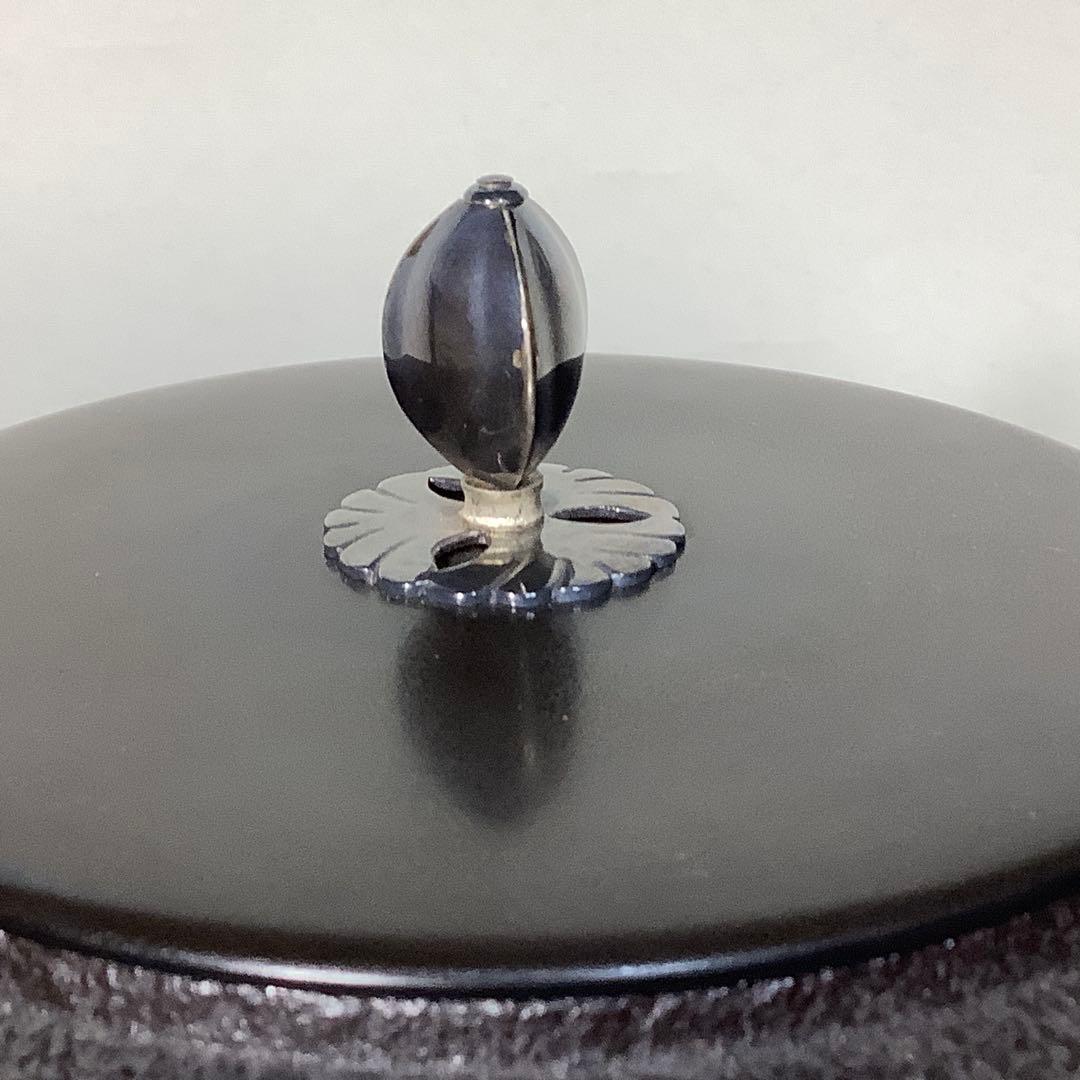 淡々斎好写　唐松地文　独楽釜　釜師　菊池政直　茶道具