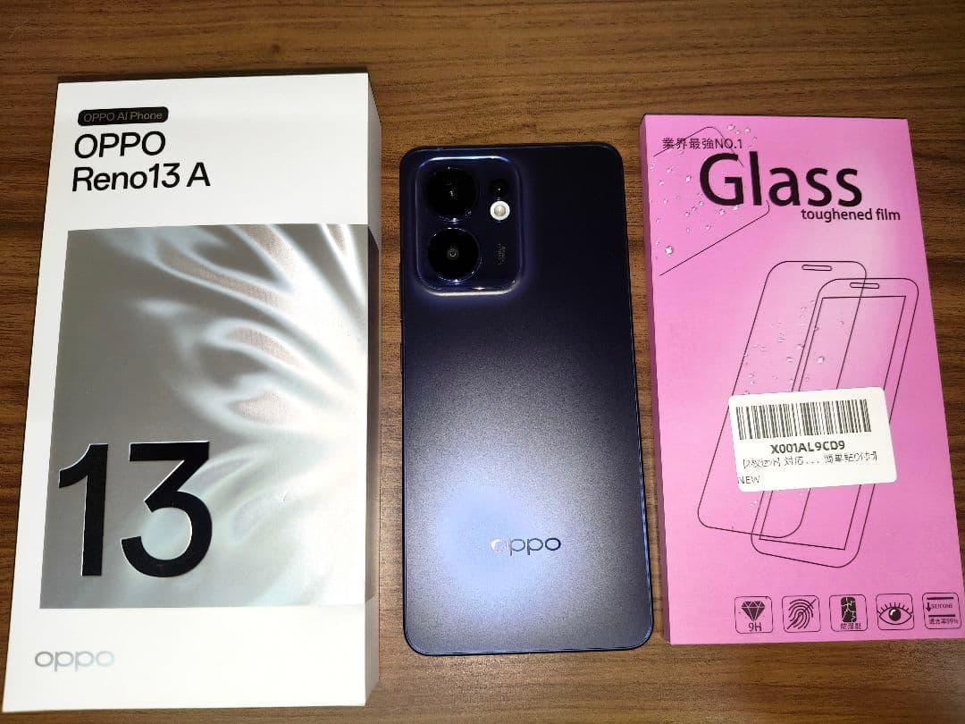 OPPO Reno13 A ルミナスネイビー 本体　保護フィルム　ケース