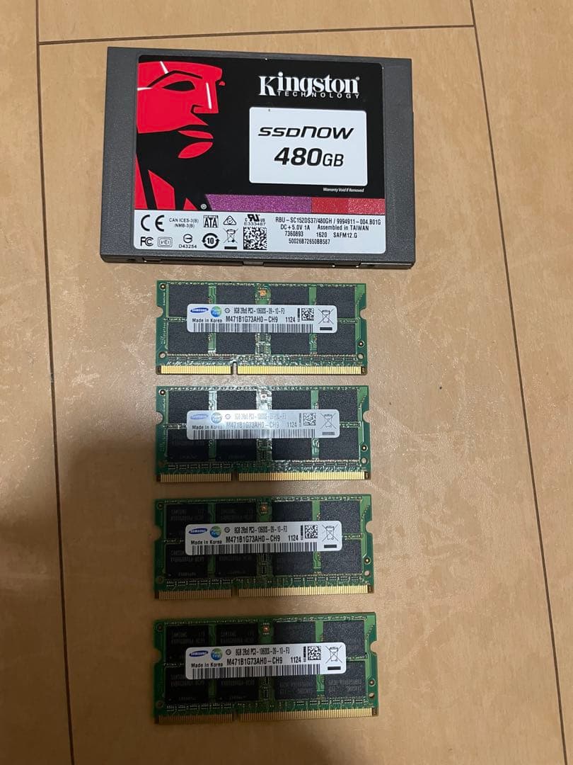 KingstonSSD 480GB + Samsung DDR3 32GBセット