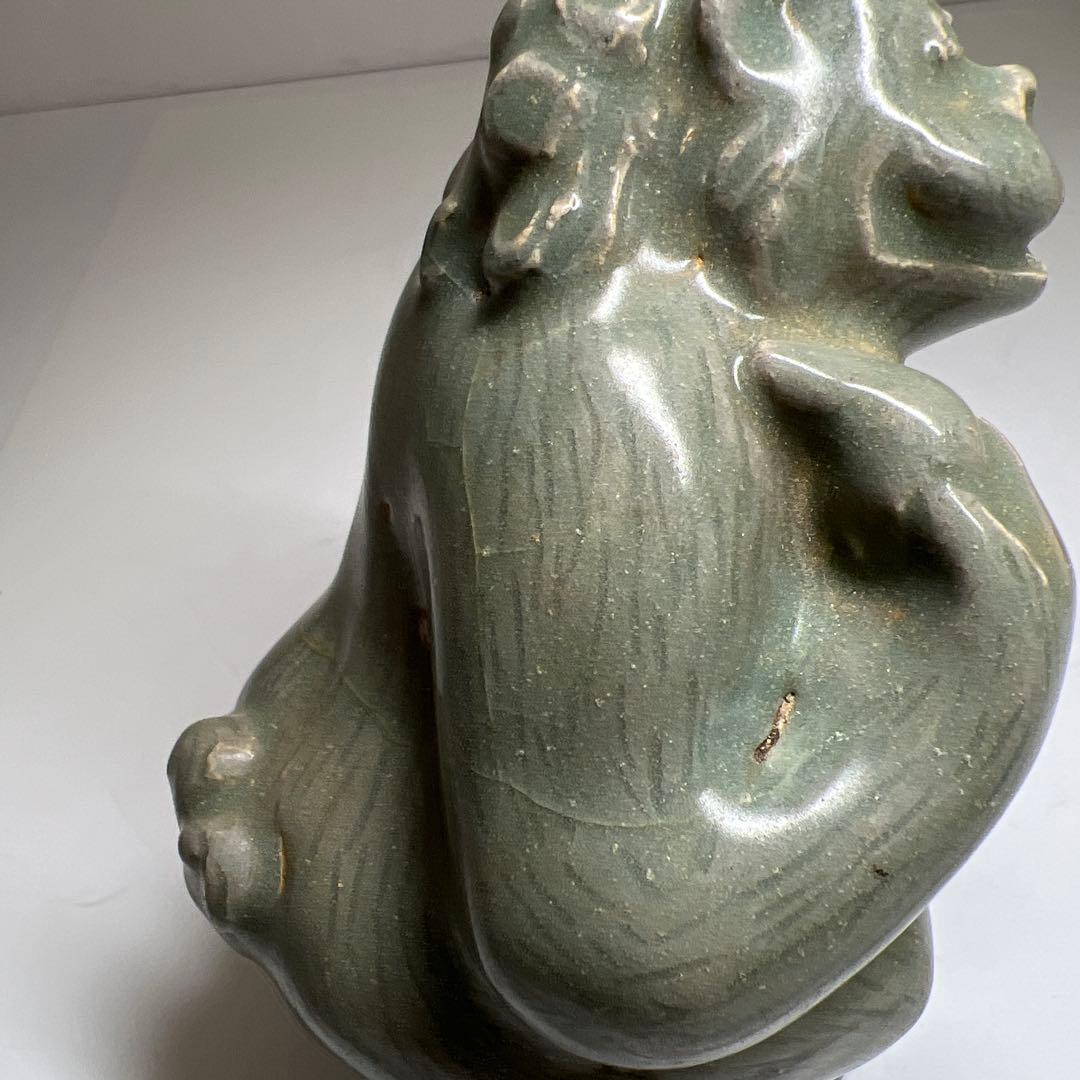 朝鮮美術　高麗青磁水滴　木箱付　高さ約12㎝　東Y7-0603⭐︎2Fトコヒ