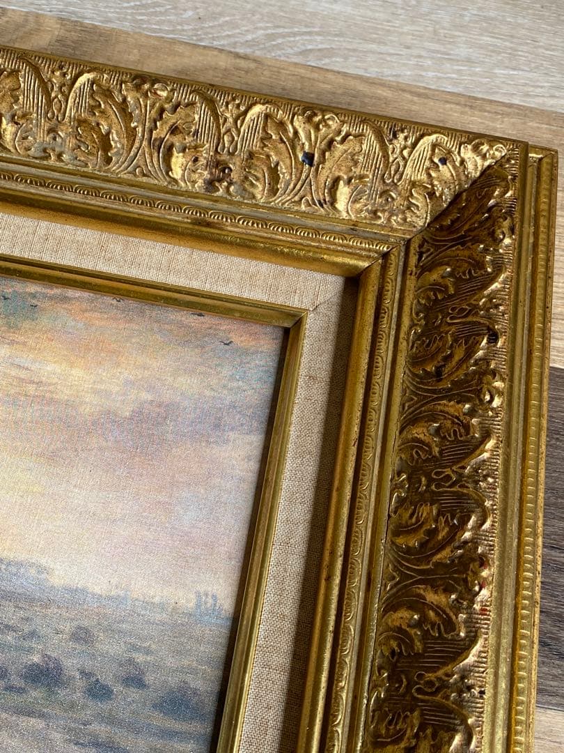 ジャン・フランソワ・ミレー　晩鐘　プリハード複製画　世界の名画プリハード