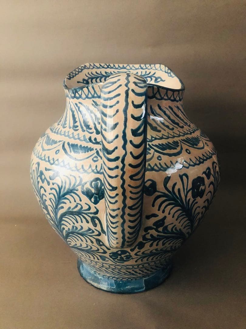 スペイン陶器　グラナダ焼　大ぶりの水差し