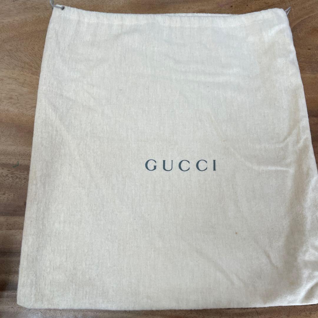 グッチ　ダークブラウン レザー ショルダーバッグ