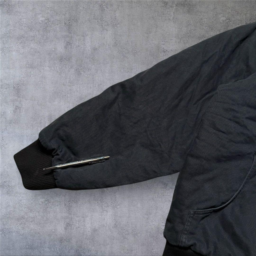 2303 古着Corner Stoneダック地アクティブジャケット企業系ロゴ墨黒