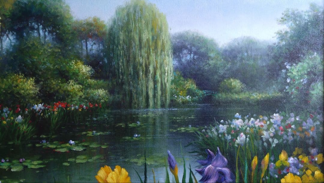 人見友紀　伝説の逃亡画家　モネ　油彩画　油絵　20号