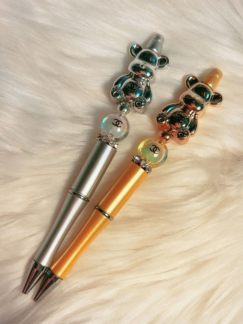 ✨ CHANELテディベアペン ゴールド・シルバー 2点セット✨