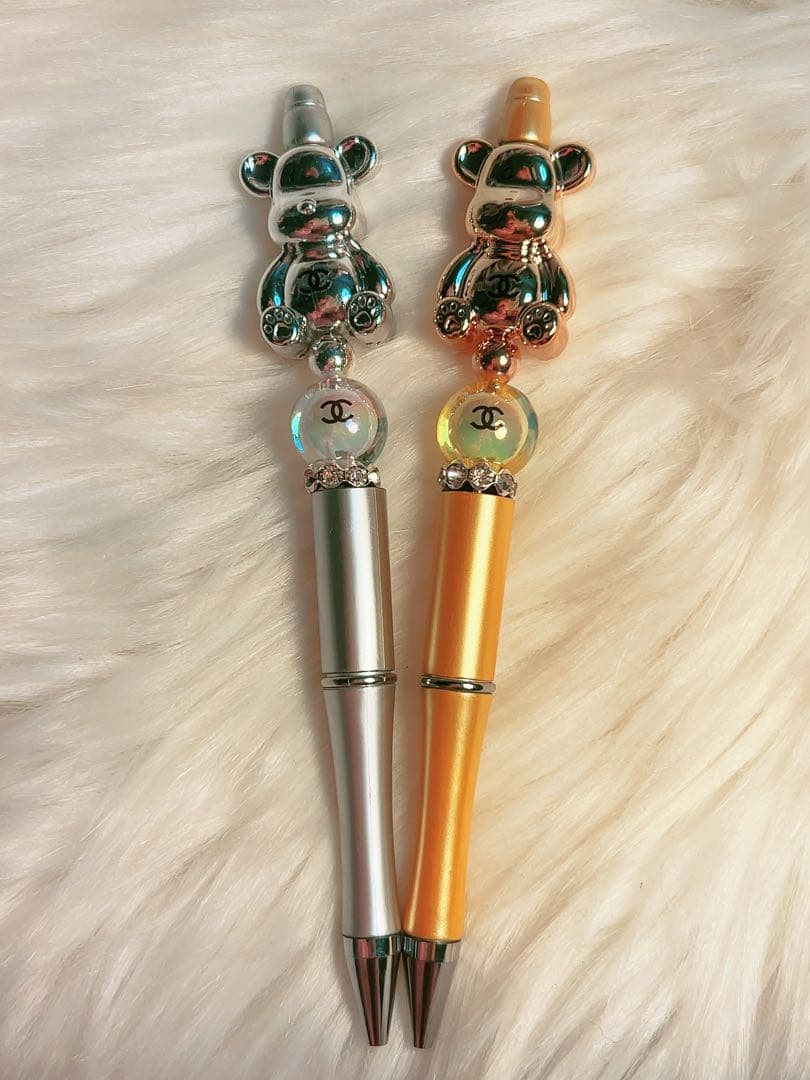 ✨ CHANELテディベアペン ゴールド・シルバー 2点セット✨